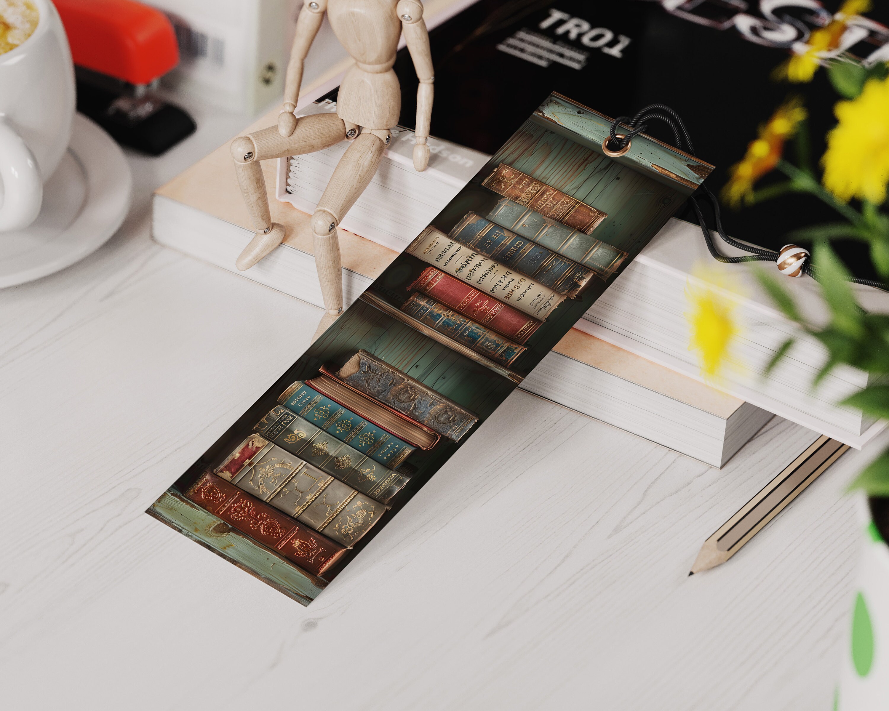 Pld Bookmark 20 Vintage Bookcase Printable Bookmarks | 4 Bookmark Sheets | PNG ...