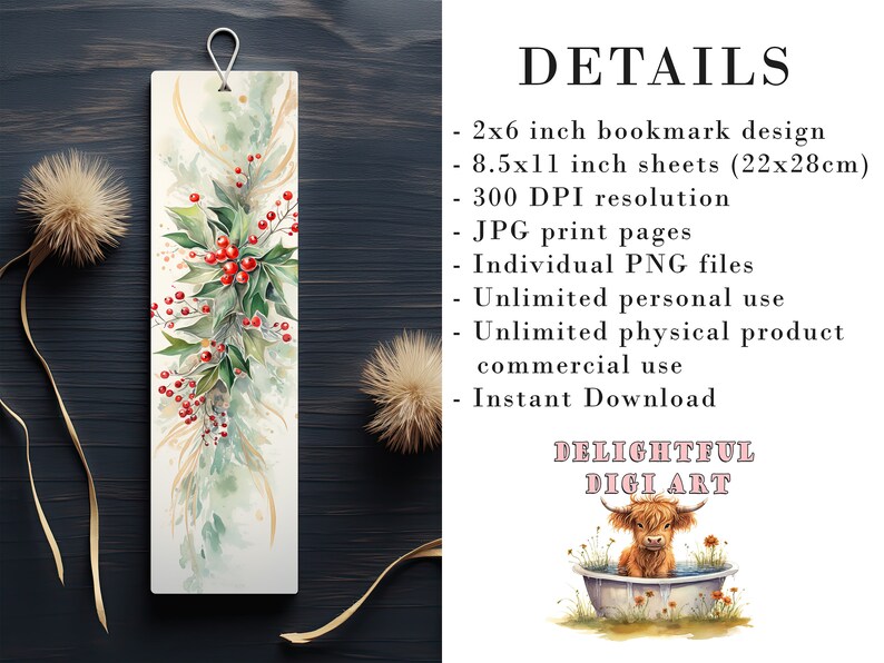 10 Golden Christmas Printable Bookmarks | Digital Download JPG Bookmark ...