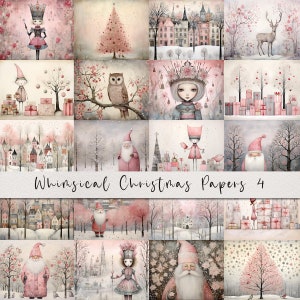 20 skurrile Weihnachtsseiten zum Ausdrucken | Digitaler Download JPG Papier Set | PNG Sublimation| Skurriles Digitales Papier | Pinker Weihnachtsmann