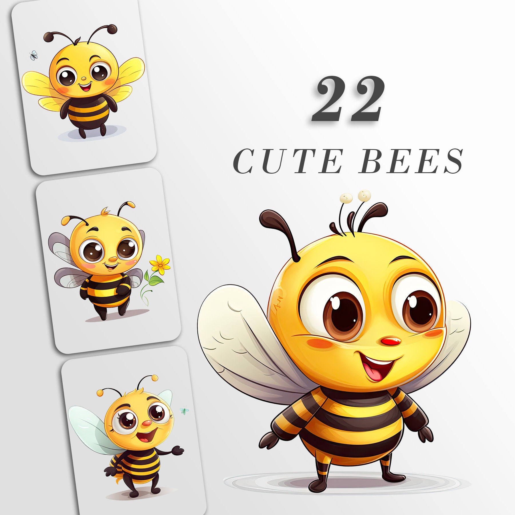 Cute Cartoon Bumble Bees