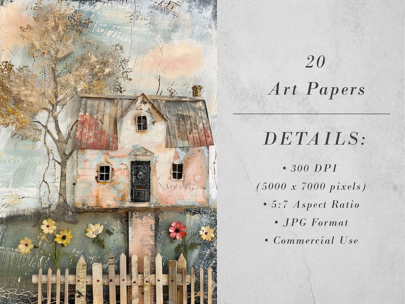 Whimsical Houses Printable Art Pages| Digital Download Paper Set ...