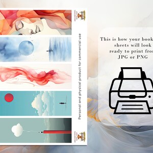 10 Minimalist Printable Bookmarks | JPG Bookmark Sheets | Book Lover ...