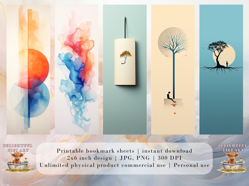 Root Bookmarks 10 Minimalist Printable Bookmarks | JPG Bookmark Sheets | Book Lover ...