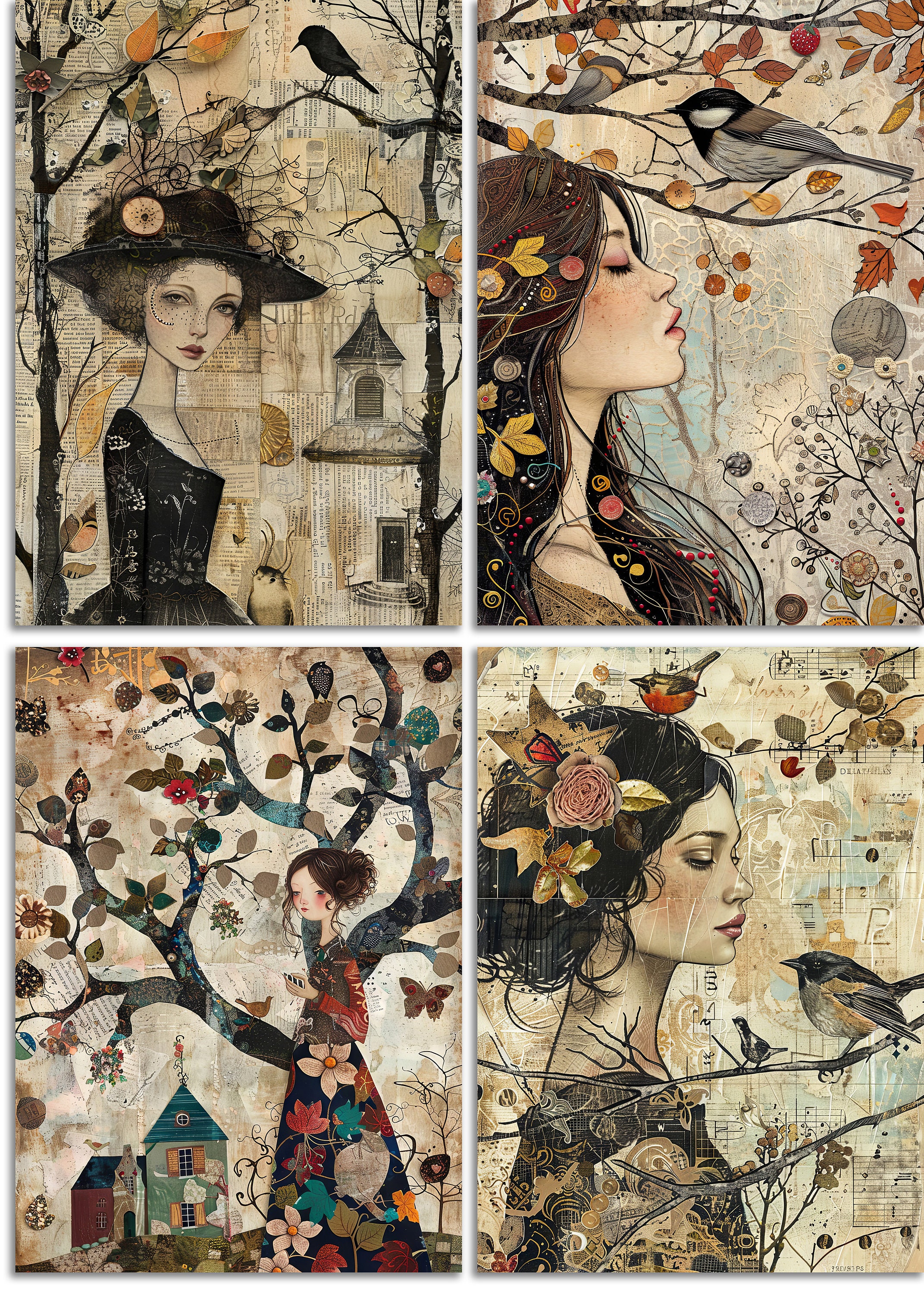 Garden Whimsy Printable Art Pages| Whimsical Art Pack | Quirky Digital ...