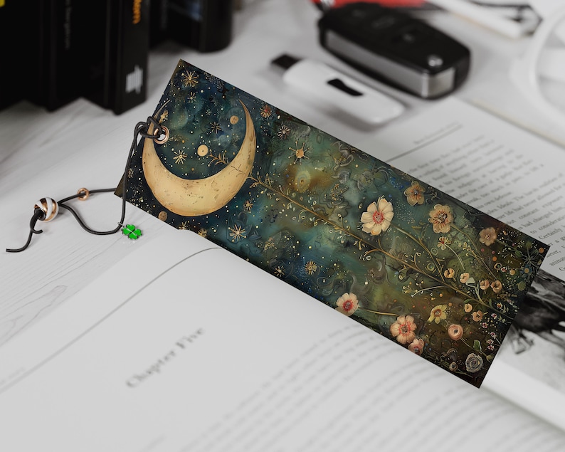 Utskrivbara bokmärken med himmelsk dröm | Bokmärken med drömtema | 3 JPG-ark | Sublimering av PNG-bokmärken | Nyckfull scrapbooking DIY-presentidé bild 6