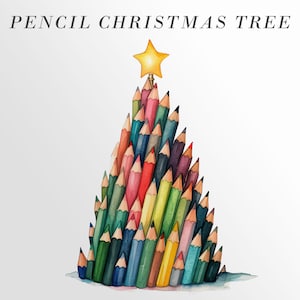 Lehrer Weihnachten Png, Crayon Baum Licht SVG, Geschenke Schüler Shirt, Lehrer Weihnachtsgeschenk, Winter Ferien, fröhlich und hell