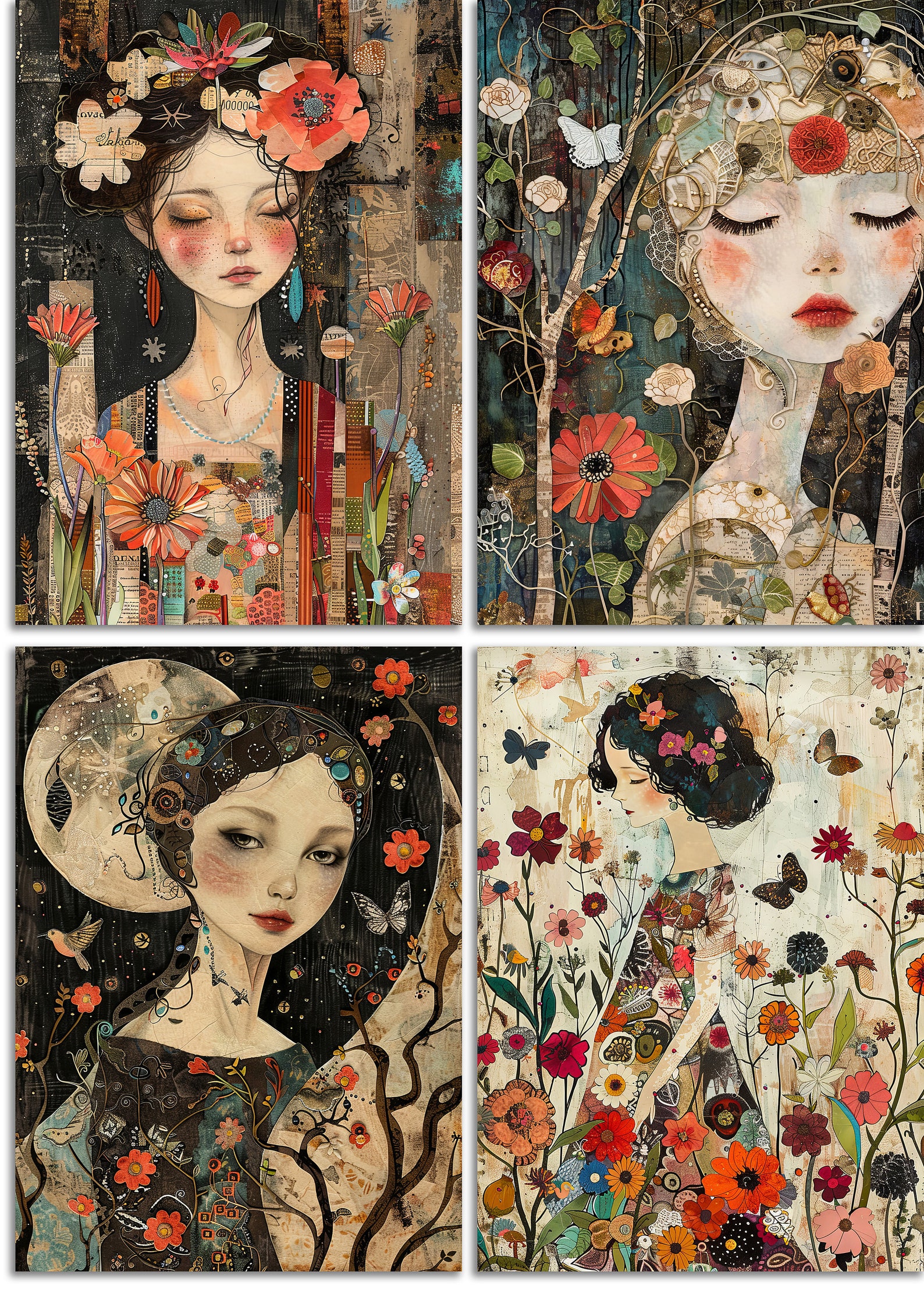 Garden Whimsy Printable Art Pages| Whimsical Art Pack | Quirky Digital ...