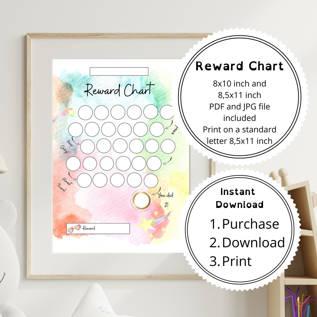 Rainbow Reward Chart Printable Rainbow Behavior Chart - Etsy
