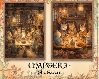Impressões de Moondew Valley: CAPÍTULO 3 A Taverna. Arte de parede super fofa para imprimir. Download digital