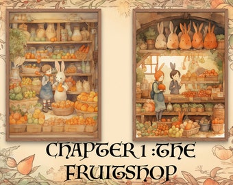 Impressões de Moondew Valley: CAPÍTULO 1. Arte de parede super fofa para impressão de Animal Village. Download Digital