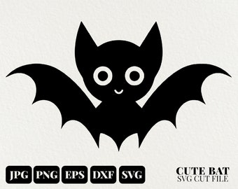 Cute Bat SVG Commercial Use Clip Art, Halloween Svg, Halloween Decors Svg Clipart, Halloween Bat svg, Halloween Design svg, Cricut Svg Files