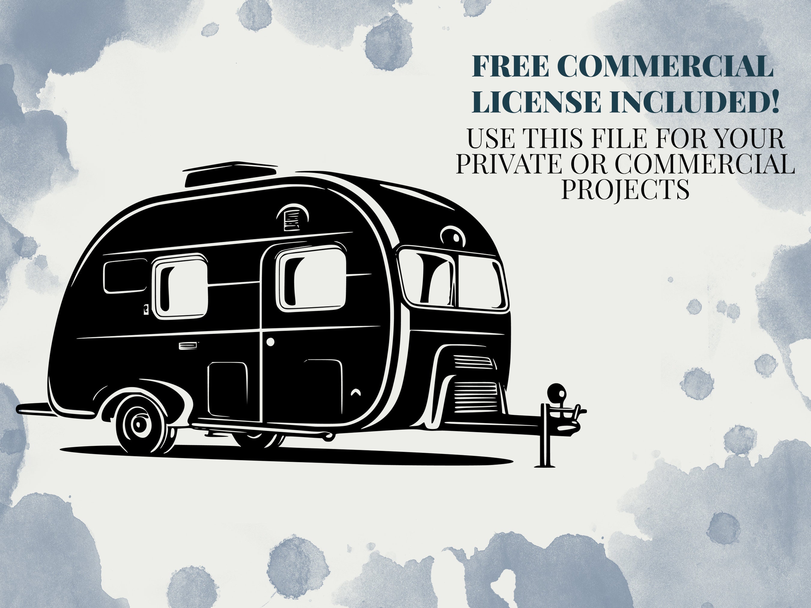 Camper SVG Commercial Use Clip Art, Travel Clipart, Caravan Svg, Travel