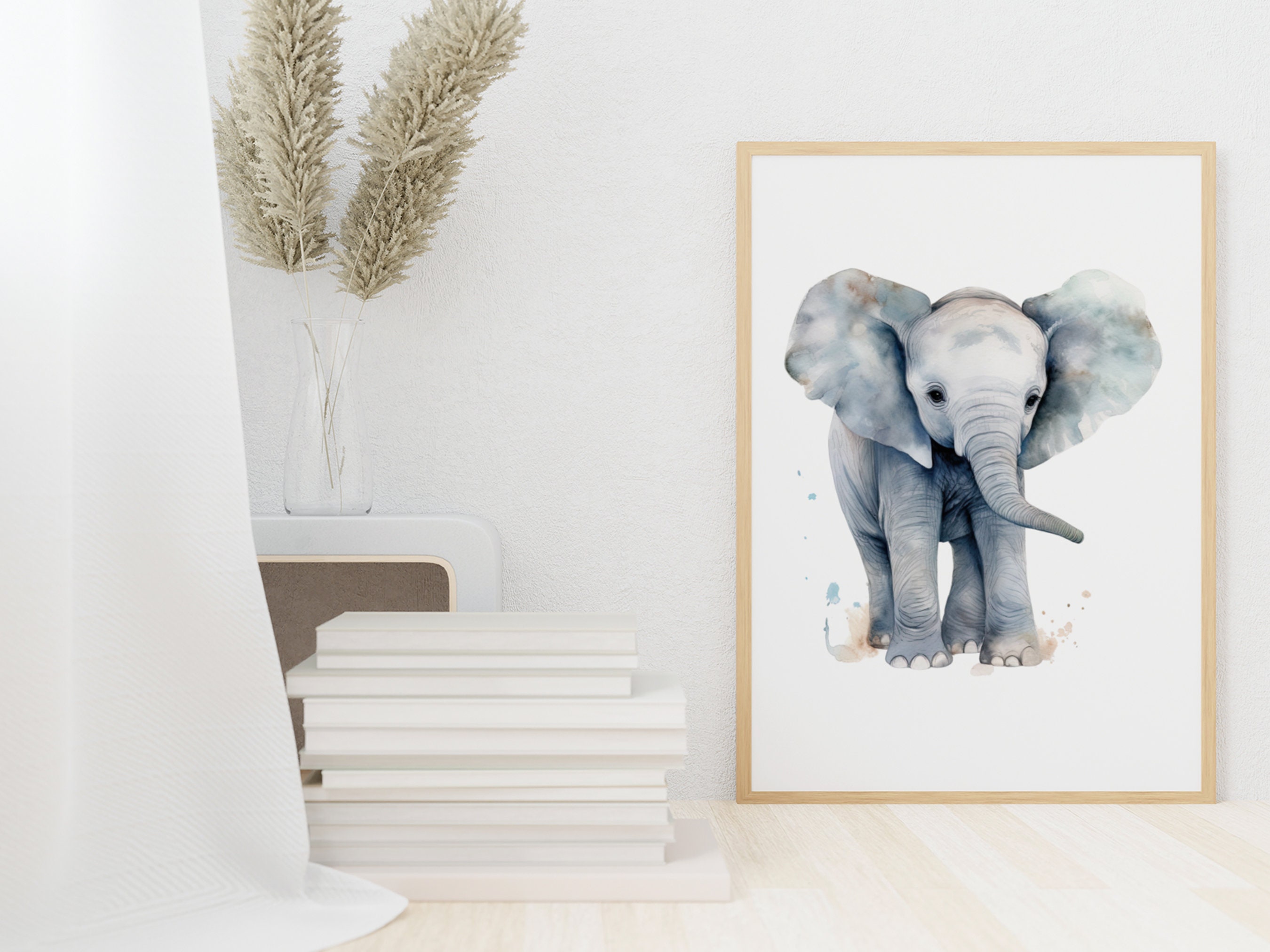 Baby Elephant Watercolor PNG Commercial Use Clip Art, Elephant Clipart ...