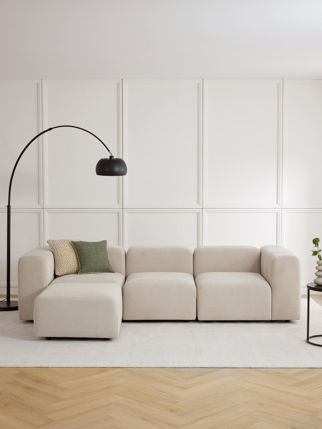 Soft Beige Corner Sectional Sofa Etsy