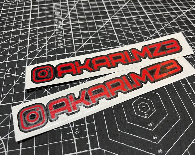 Custom Instagram Handle Decal - Two-Tone Vinyl Sticker (Set of 2)