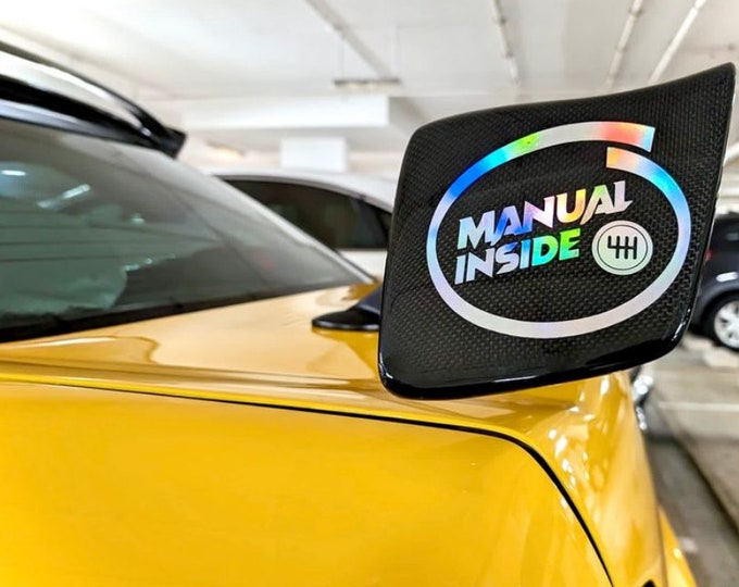Manual Inside Car Decal: Stick Shift Vinyl Sticker (6x5 inches)