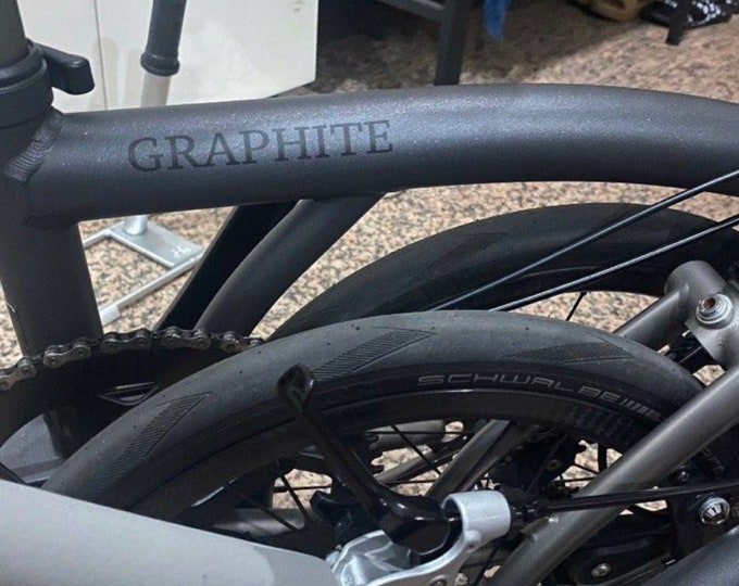 Brompton Metallic Graphite Decals: Custom Waterproof Vinyl Stickers (Set of 2)
