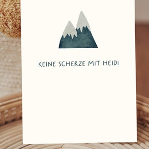 Postkarte Heidi Berge Alpen Zugspitze  Aquarell Illustration Hochwertiger Druck auf Premium-Papier