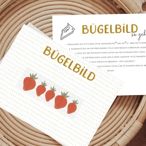 Bügelbild Erdbeeren Erdbeere Aufbügler Patch
