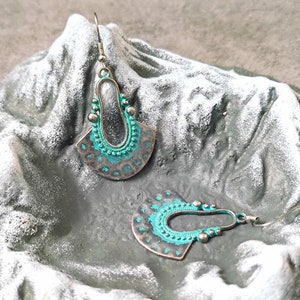 Ethnic Earrings for Women Tribal Earrings Large Ethnic Dangle Earrings Hoop Earrings Bohemian Style Earrings Boho Jewelry Rustic Earrings