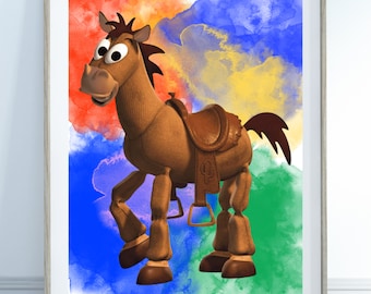 Toy Story Bullseye, Toy Story Horse, Impresión de pared de Toy Story