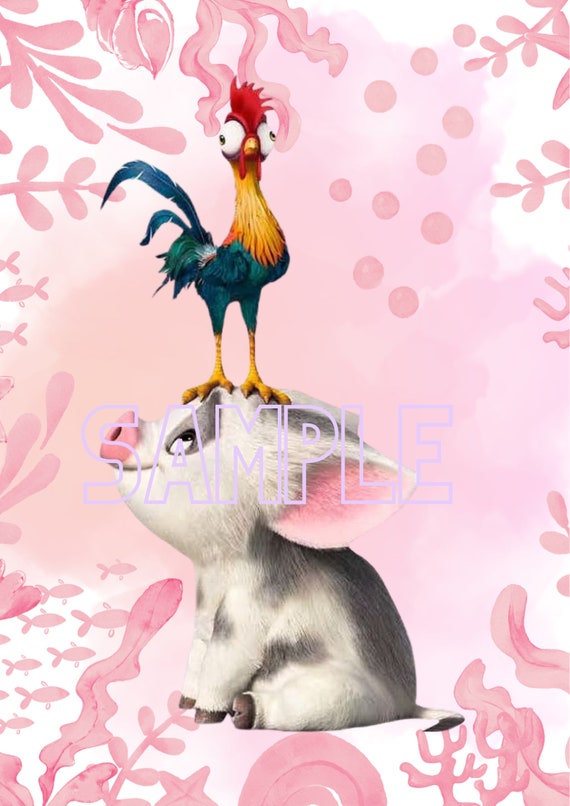 Stampa murale Pua e Hei Hei, Moana Pig e pollo Italia