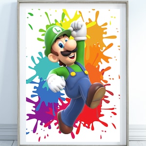 Mario Bro&#39;s Luigi wall print