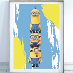 Kevin Bob Stuart Minions, 3 Minions, extra bonus Minion prints