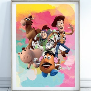 Toy Story Cast Wall Print, Original Toy Story digital download, Toy Story Print, Toy Story Wall Art, Toy Story Picture, Buzz, Woody