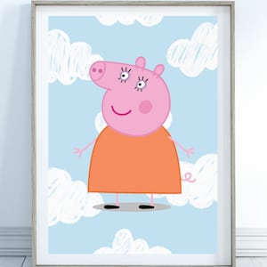 Mummy Pig wall print, Peppa&#39;s mummy pig