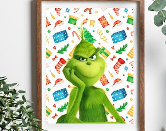 Digitale downloadprint van de Grinch
