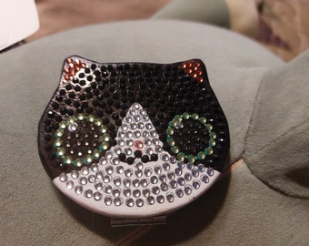 Jeweled Tuxedo cat Compact