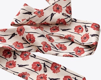 Dancing Poppies Mod Silk Bandeau - Hand-Drawn Prints