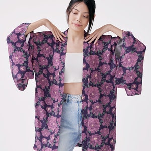 Peony Pink Kimono Hand-Drawn Prints image 2