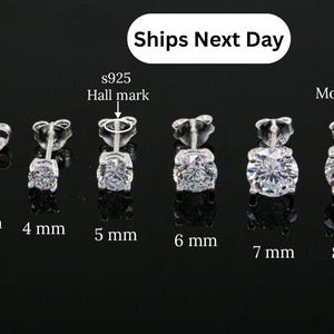 Moissanit Ohrstecker In 925 Silber oder Gelbgold, Paar Ohrringe mit Schraubverschluss, Ohrringe für Frauen & Männer, Geschenk zum Jahrestag