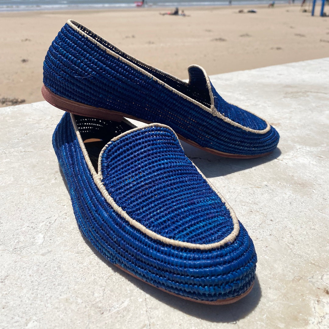 Men Shoes Made Out of Natural Handmade Raffia Etsy