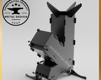 Rocket Stove DXF Files: Portable Camping Wood Stove Plans (Digital Download)