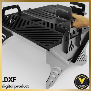 Foldable Fire Pit Grill: Steel BBQ DXF File (Digital Download)