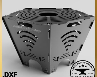 Fire Pit, Wood Stove, Dxf Files For Plasma, Pentagonal Fire Pit, Portable Fire Pit, Camping Fire Pit, Dxf File, Foldable Fire Pit, Grill Dxf