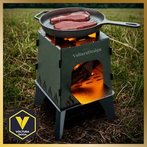 Portable Wood Burning Stove DXF Fire Pit Grill Camping Cooker CNC Laser Cut Files