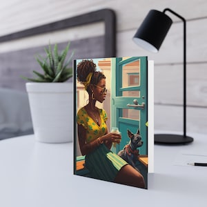 Black Girl Cards, Black Couple Cards, Digital AI Cards, Black Greeting Cards, African American Cards, Postcards, Black Women Cards,