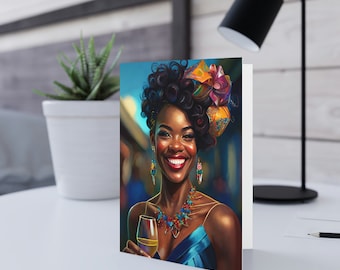 Black Girl Cards, Black Couple Cards, Digital AI Cards, Black Greeting Cards, African American Cards, Postcards, Black Women Cards,