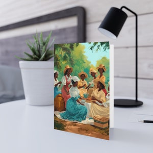 Cartões comemorativos pretos, cartões para mulheres negras, cartões afro-americanos, IA digital, cartões postais, décimo primeiro mês, celebração dos dentes de junho, diversidade