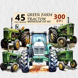Green Farm Tractor Watercolor Clipart Digital Art Transparent PNG Download  Illustration Commercial License Invitation Mugs Tshirt Stickers