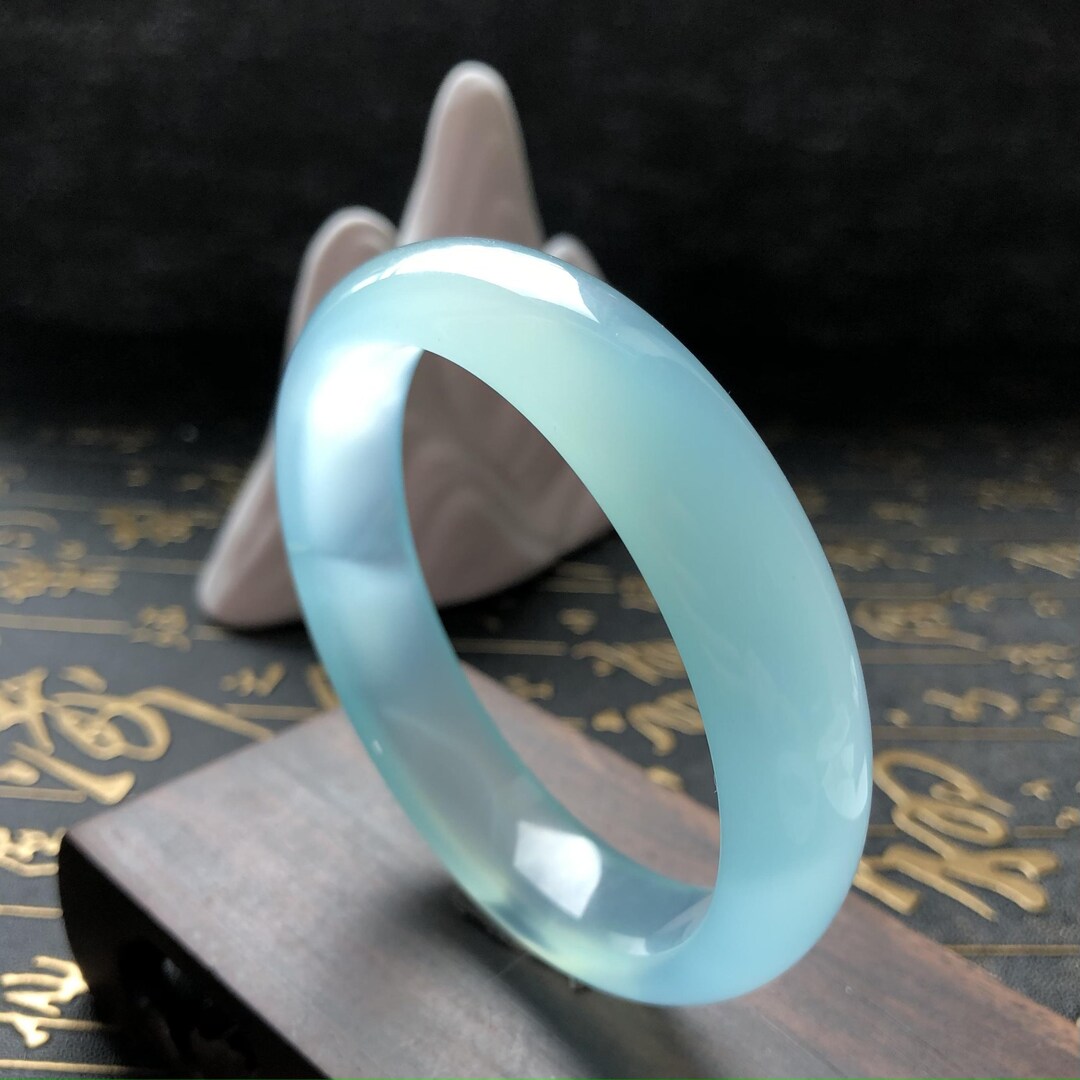 Rare Highly Translucent Skyblue Jade Bangle Jade Bracelets Etsy