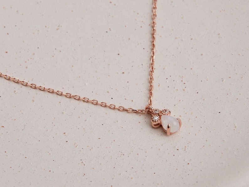 Dainty Gold Necklace / Opal Necklace / Silver Necklace / Rose Gold Necklace / Necklaces for Women / Minimalist Jewelry, Statement Necklace image 3