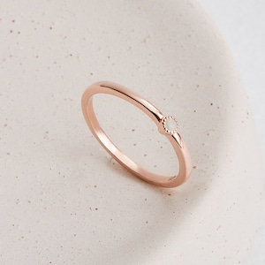14K Gold Opal Engagement Ring, Also Promise Ring for Her and Stackable Rings, Minimalist Engagement Ring, Engagement Rings for Women