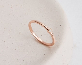 14K Gold Opal Engagement Ring, Also Promise Ring for Her and Stackable Rings, Minimalist Engagement Ring, Engagement Rings for Women