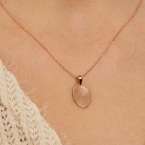 Collar de huellas dactilares reales / Joyería de huellas dactilares personalizada Regalo conmemorativo / Joyería hecha a mano / Regalo personalizado para ella