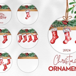 Family Christmas Ornament PNG, Christmas Ornament Bundle, Christmas Socks Ornament, Family Christmas Socks PNG, Family Members Name Ornament